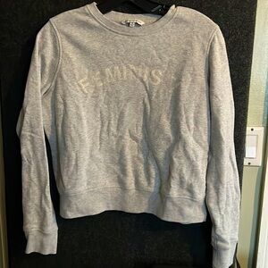 rebecca minkoff gray feminist sweater size: M
